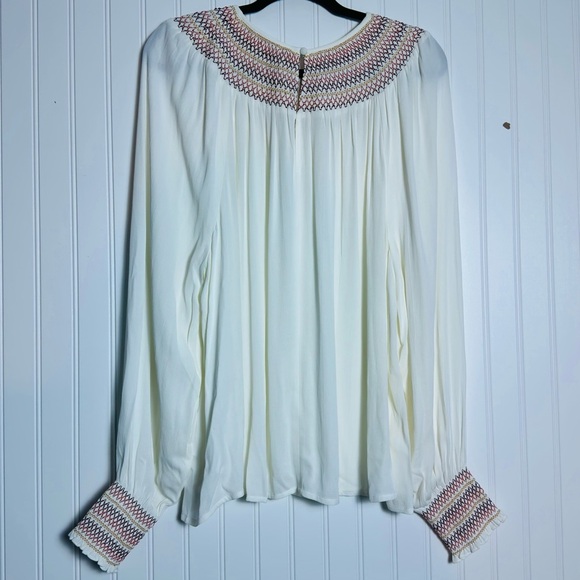 Boden Blouse Embroidered Neck & Cuffs Long Sleeves 20/22 NWT - Picture 8 of 12